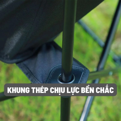 [HCM] Ghế Gấp Gọn Du Lịch, Dã Ngoại – Khung Thép Chịu Lực 120kg, Vải Oxford Bền Bỉ, Kèm Túi Đựng