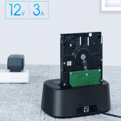 Dock đọc dữ liệu ổ cứng SATA USB 3.0 2 khay Ugreen 50857 - Hàng chính hãng