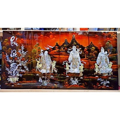 TRANH KHẢM TRAI SƠN MÀI - PHÚC LỘC THỌ ( BỘ TAM ĐA )