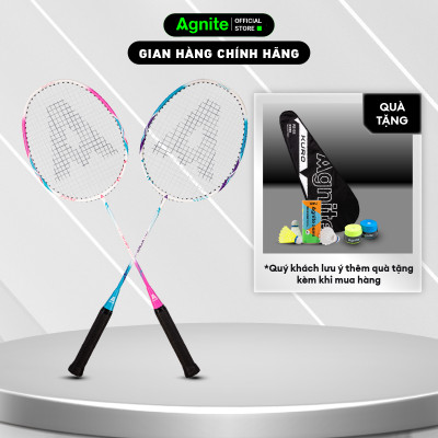 [TẶNG HỘP CẦU] Cặp vợt cầu lông cán liền nhôm carbon siêu nhẹ chính hãng Agnite -  Tặng hộp cầu nhựa và bao đựng - F2132