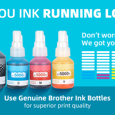 Free ship- set 4 màu Mực in phun màu  BT-D60BK cho máy in  DCP-T310/510W/710W/MFC-T810W/T910W, hàng nhập khẩu.