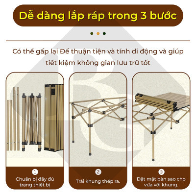 Bàn cắm trại gấp TSD Size:53,95,120cm ,đa năng,dễ mang theo, dã ngoại,có thể gập lại