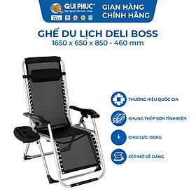 [Chính hãng Qui Phúc] Ghế xếp thư giãn Deli Boss, sườn thép sơn tĩnh điện dày rất chắc chắn