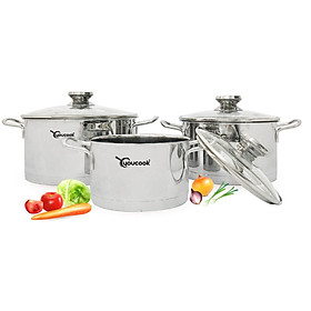 Bộ Nồi Inox  You Cook 3 Đáy Thân Đứng YCS-3PS