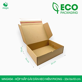 MNGK04 - 23x16x10cm - COMBO 100 HỘP CARTON NẮP GÀI HÔNG CÓ KEO NIÊM PHONG - THÙNG HỘP CARTON ĐÓNG HÀNG