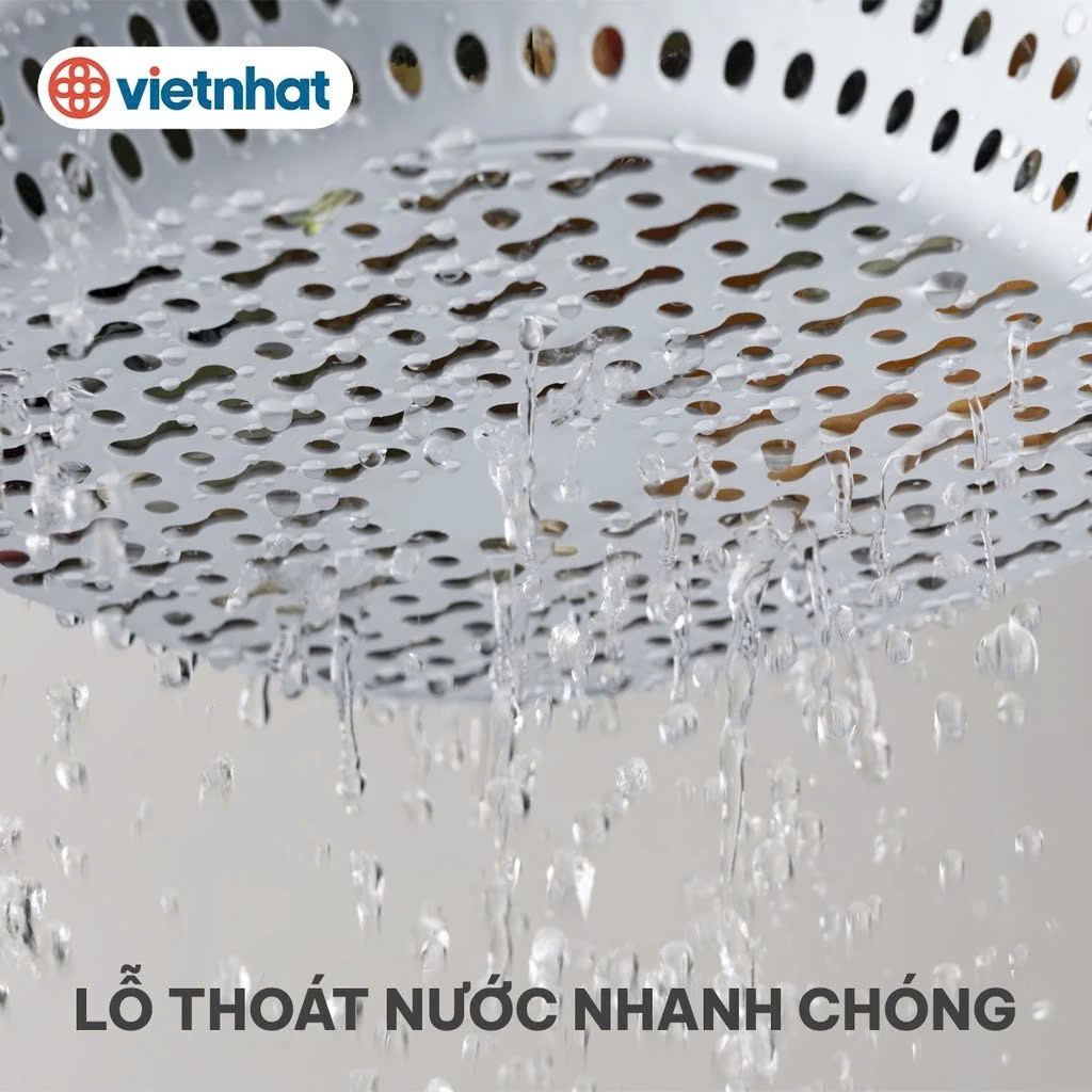 Bộ thau rổ vuông trong HOKORI nhựa VIỆT NHẬT cao cấp - Rửa rau củ quả, trộn thực phẩm - Hàng chính hãng