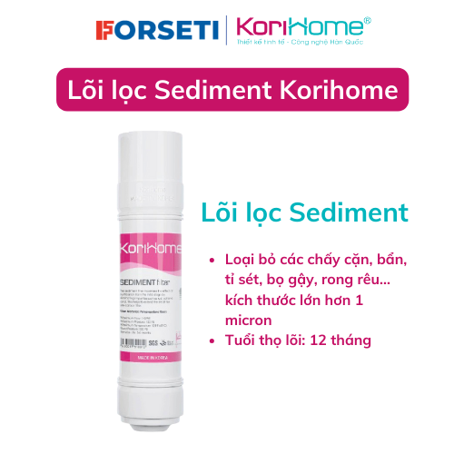 Combo 4 lõi lọc thô: 2 Sediment + 2 Pre carbon chính hãng Korihome