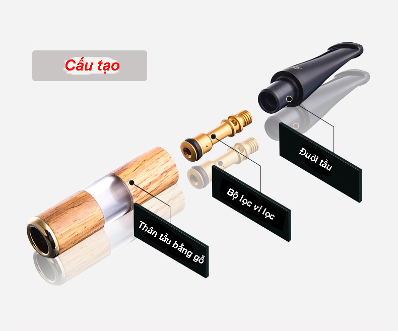Tẩu lọc thuốc bằng gỗ cao cấp ZB-267 (Giao Màu Ngẫu Nhiên)