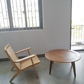 Ghế thư giãn nệm dây đan màu gỗ tự nhiên CH25 Nội thất Capta Ghế tiếp khách khung gỗ ASH cao cấp tại hcm airm chair