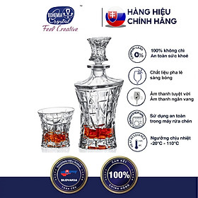 Bộ bình rượu kim cương Bohemia Pha lê Tiệp Khắc