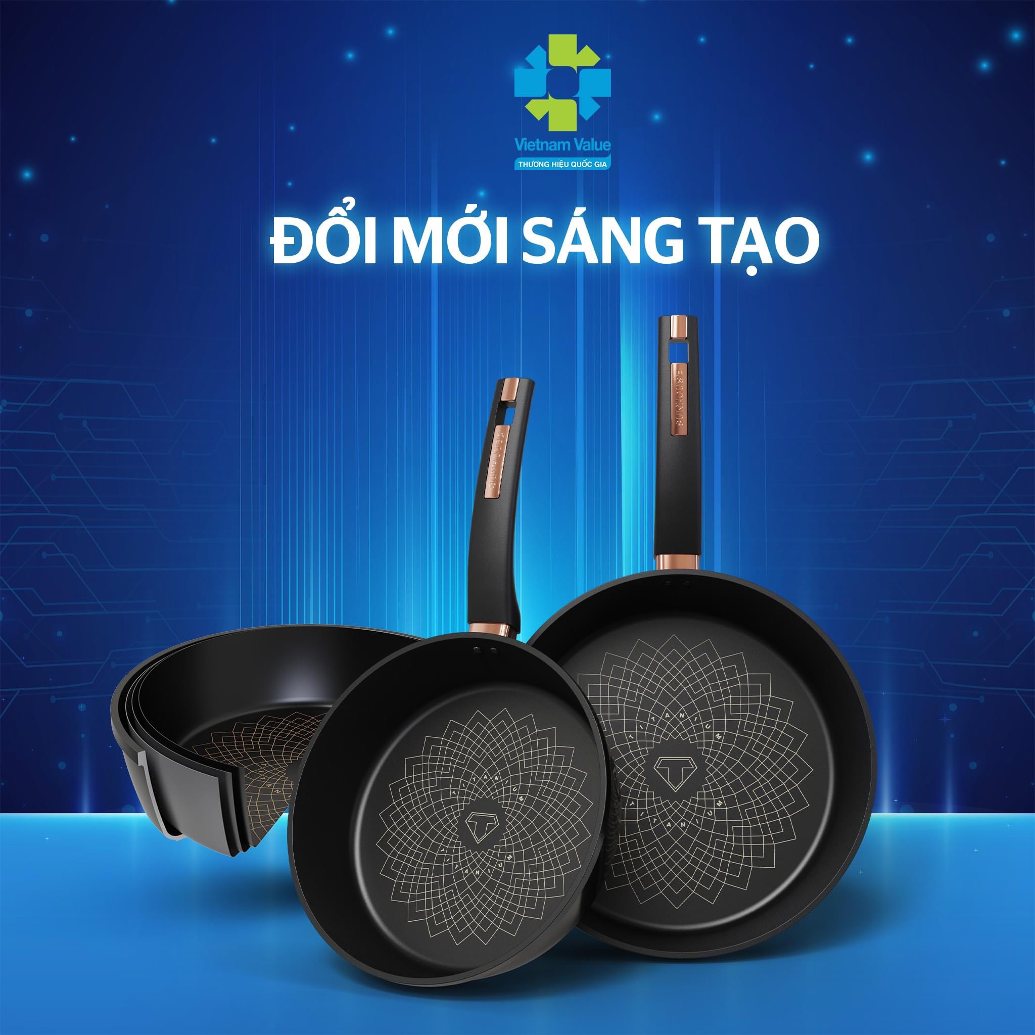 Chảo chống dính Ultra Titanium Sunhouse 20-30cm dùng trên mọi loại bếp - bảo hành chính hãng sản phẩm kèm phiếu bảo hành