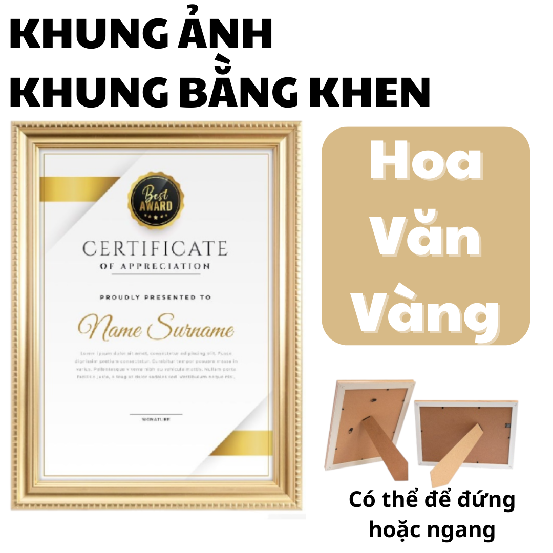 Khung ảnh A4 - khung bằng khen A4 - kiểu classic hoa văn nổi họa tiết đơn giản, khung ảnh phong cách Nhật Bản màu sắc nhẹ nhàng sang trọng