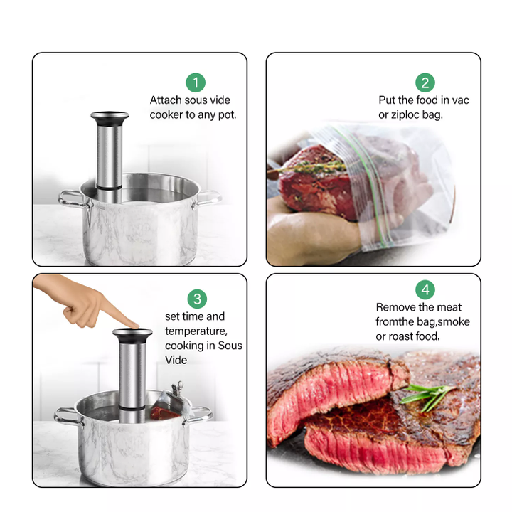 Máy nấu chậm Sous Vide thương hiệu BioloMix SV-8006 hệ thống nhiệt tuần hoàn 3D - Màn hình LED điều khiển chính xác kỹ thuật số - Hàng Nhập Khẩu