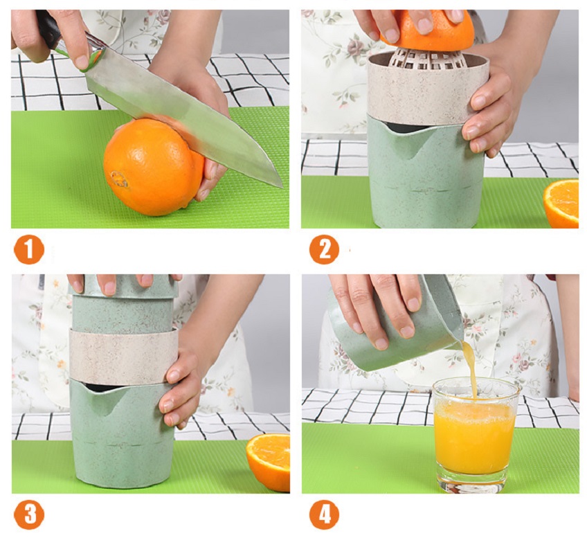 Bộ Ép Cam Lúa Mạch Có Tay Cầm 600ml
