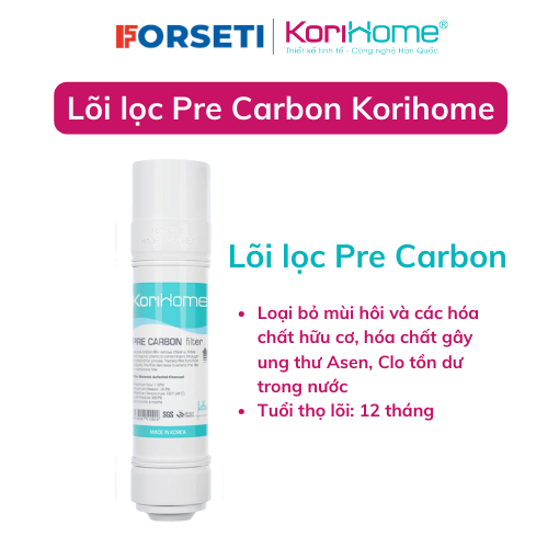 Combo 4 lõi lọc thô: 2 Sediment + 2 Pre carbon chính hãng Korihome