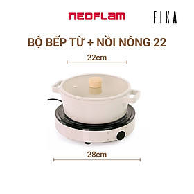 [Hàng chính hãng] Combo Nồi nông 22 và bếp từ Neoflam Fika. Hàng có sẵn, giao ngay