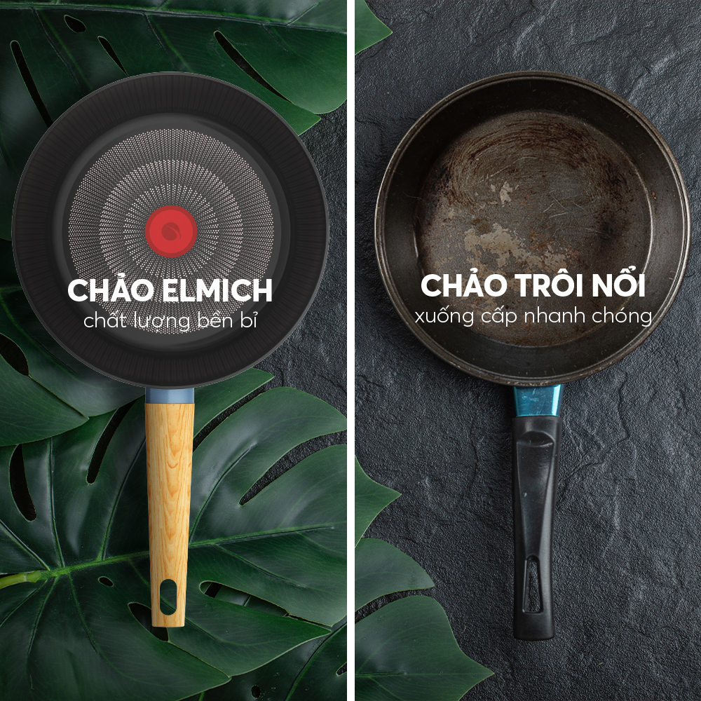 Chảo chống dính vân gỗ Elmich Nature EL-5947MG