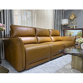 Sofa chỉnh điện 100% da bò Italy Tundo màu vàng – SFBDCT01 2m7 hàng cao cấp chuẩn da bò nhập khẩu Ý