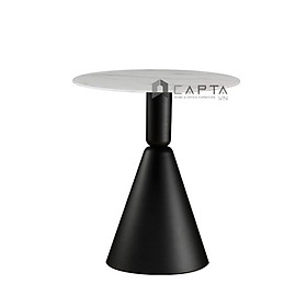 Bàn tiếp khách tròn chân nón TE KORIN-06E Nội thất Capta Bàn cafe mặt đá phiến tròn 60 cm chân sắt sơn tĩnh điện để ngoài trời, trong nhà hàng Small Dining Table