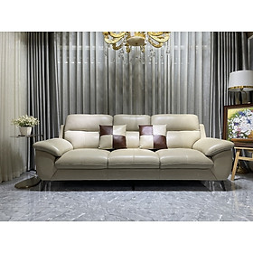 Sofa băng da bò Italy Juno sofa  – SFCTB01 dài 2m2 - hàng cao cấp chuẩn da bò nhập khẩu Ý