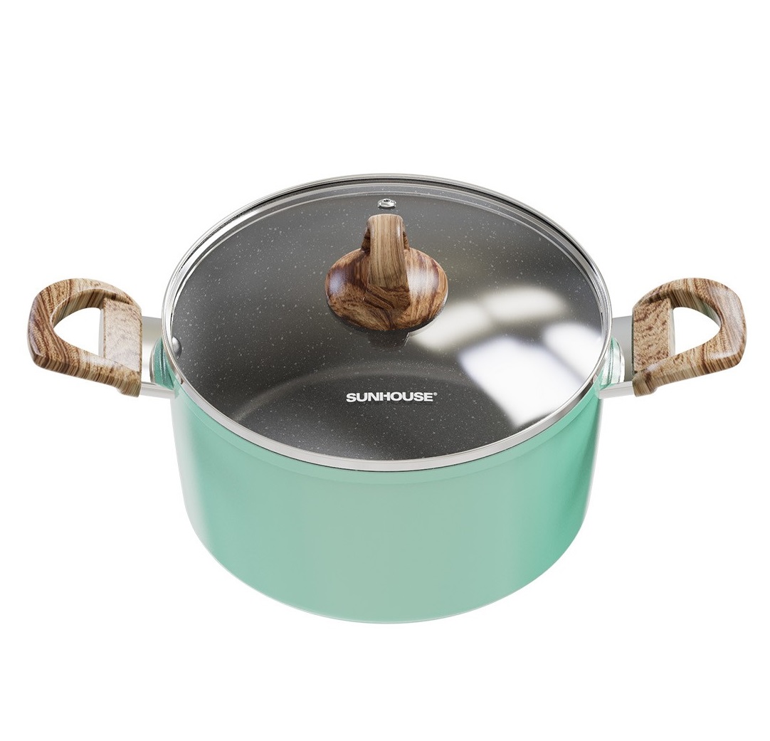 Bộ Nồi Vân Đá Đáy Từ Sunhouse SHG7979MB - Hàng Chính Hãng