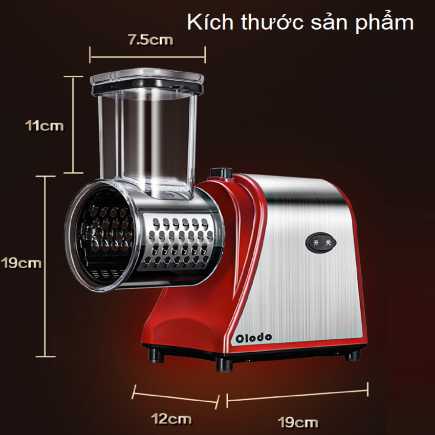 Máy thái nạo rau củ quả đa năng 5 chế độ 250W thương hiệu Đức Olodo VSS-S - Hàng nhập khẩu