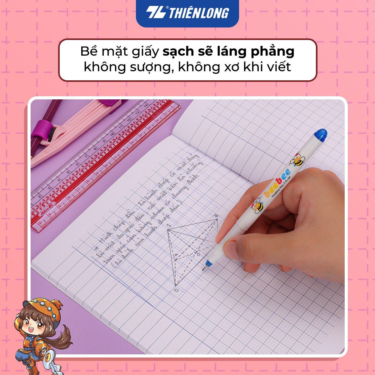 Tập học sinh chống lóa 96 trang 4 ô ly vuông 2mm 100gsm Thiên Long NB-117/AK - Phiên bản Akooland - Mẫu ngẫu nhiên