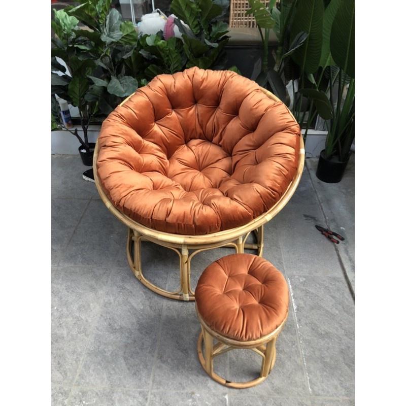 papasan đơn mây nhựa và mây thật