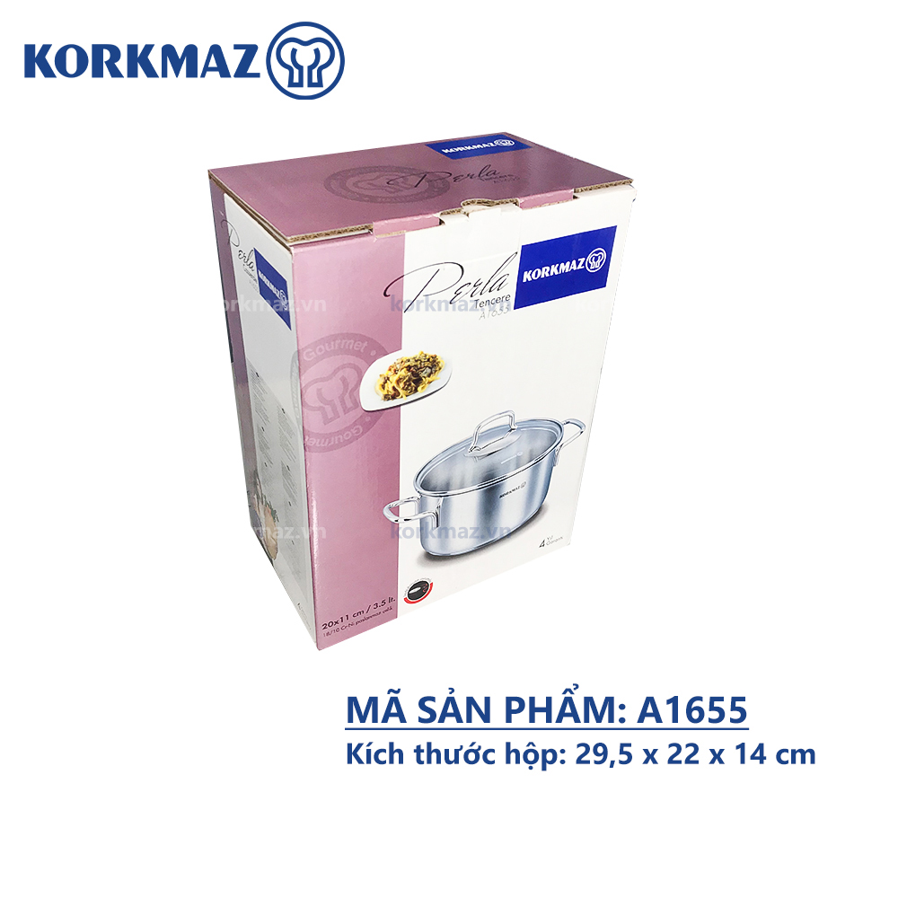 Nồi inox 18/10 Korkmaz Perla 3.5 lít - 20x11 cm