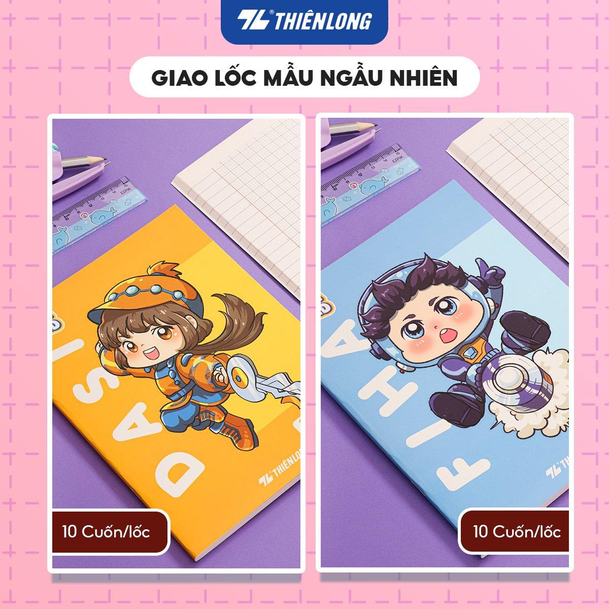Tập học sinh chống lóa 96 trang 4 ô ly vuông 2mm 100gsm Thiên Long NB-117/AK - Phiên bản Akooland - Mẫu ngẫu nhiên