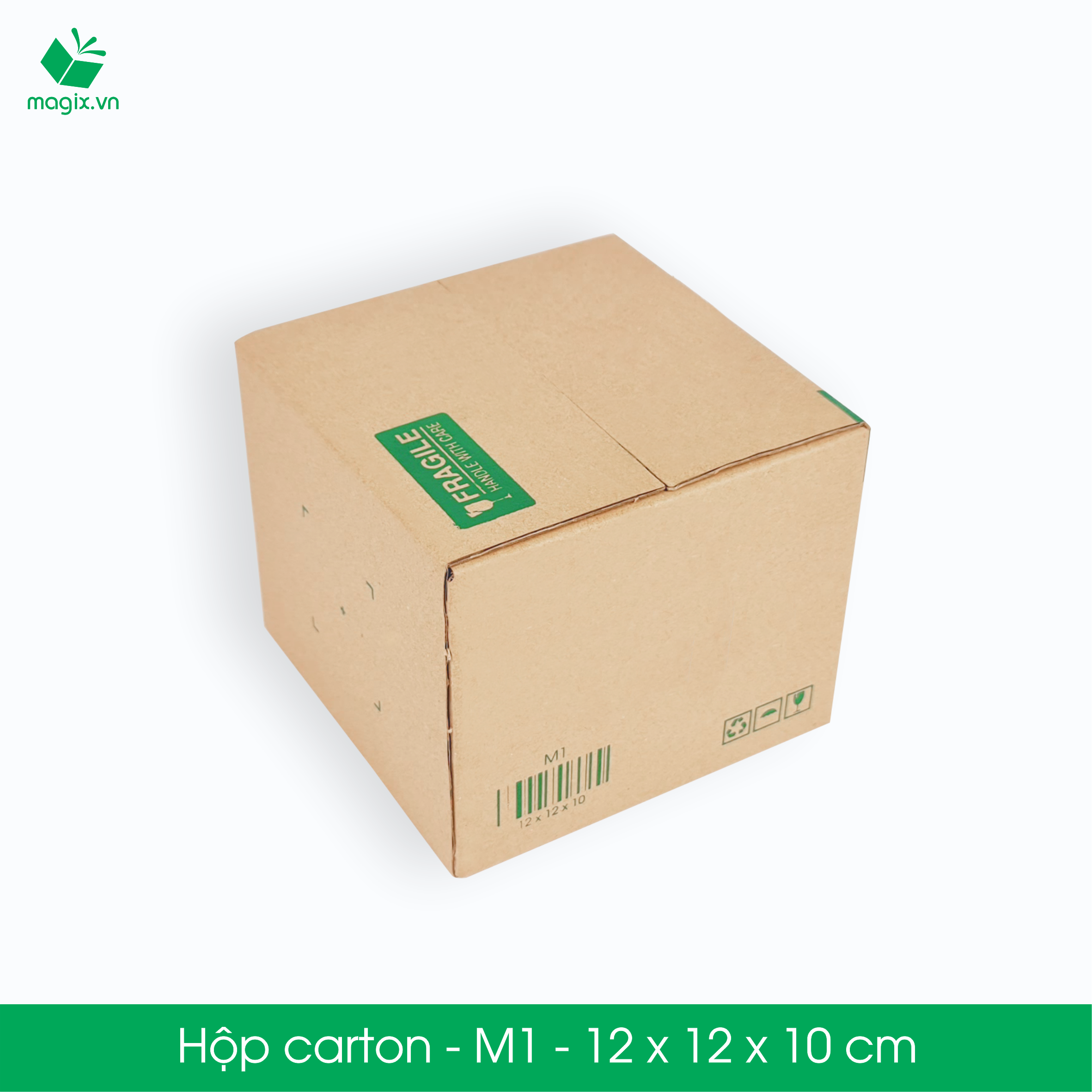 60 Thùng hộp carton đóng hàng - M1 - 12x12x10 cm