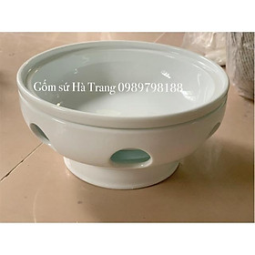 Bát hâm nóng đồ ăn size 1 đường kính 24cm gốm sứ Bát Tràng cao cấp
