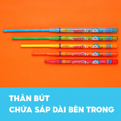 Vỉ Bút Sáp Vặn Thiên Long TCR-C05/DO (18 Màu)