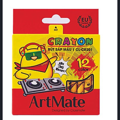 Bút Sáp Màu ARTMATE 12 Chiếc, Màu Sáp Crayon Tươi Sáng, Bám Giấy Tốt Cho Bé Tập Tô
