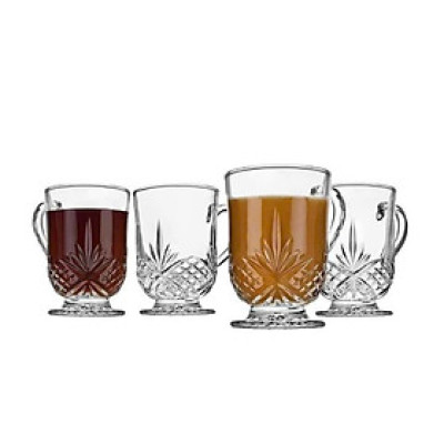 Set 4 cốc bia pha lê Godinger Dublin có quai 350ml Hàng chính hãng