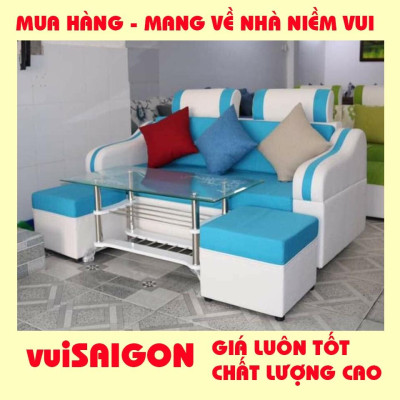 Ghế Sô Pha nệm mút băng dài 1m , tặng 1 bàn và 2 ghế đôn, mẫu hiện đâị đẹp xinh
