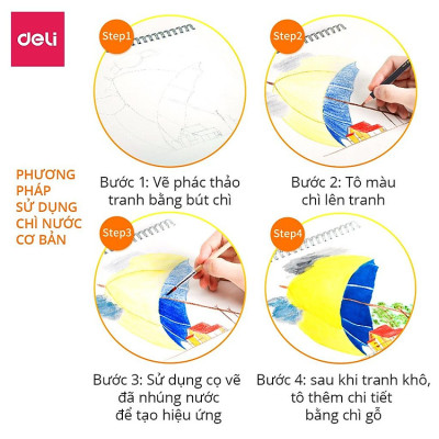 Bút chì màu cao cấp Deli dạng cốc - 24 màu/36 màu/72 màu - 68100/68101/68114