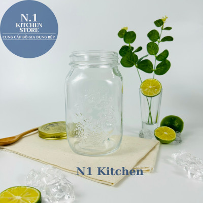 Hũ thủy tinh 1000 ml Quattro Invetro Ý - Hàng Chính Hãng