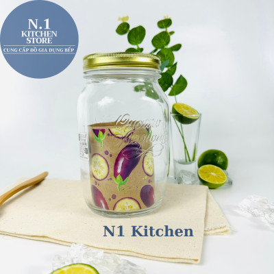Hũ thủy tinh 1000 ml Quattro Invetro Ý - Hàng Chính Hãng