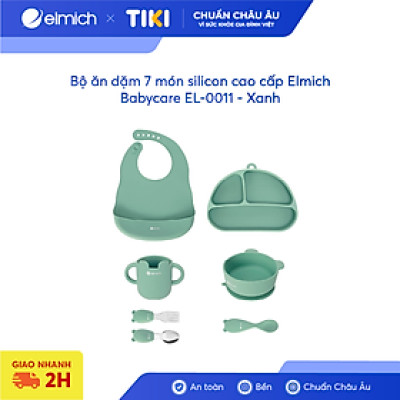 Bộ ăn dặm 7 món silicon cao cấp Elmich Babycare EL-0011