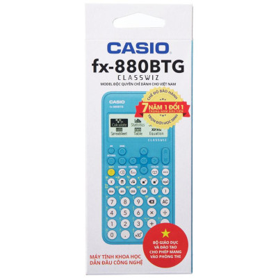 Combo Máy Tính CASIO FX-880BTG - Màu Xanh Biển + Cẩm Nang Sử Dụng Máy Tính Khoa Học Casio FX-880BTG Thế Hệ Mới Lớp 6-12