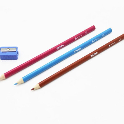 Hộp 12 Bút Chì Màu Tam Giác Sơn Mài Jumbo Kèm Chuốt - Primo 515TRIS12