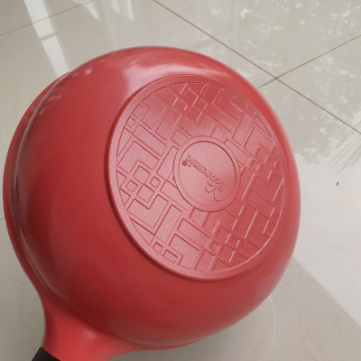 Combo 2 món cao cấp Hàn Quốc, nồi chống dính vân đá Seoulcook (K), quai chống nóng, nắp kính cường lực viền inox size 20 cm và Chảo đúc chống dính vân đá ceramic sâu lòng (E) 26 cm, dùng bếp gas, hồng ngoại, ...