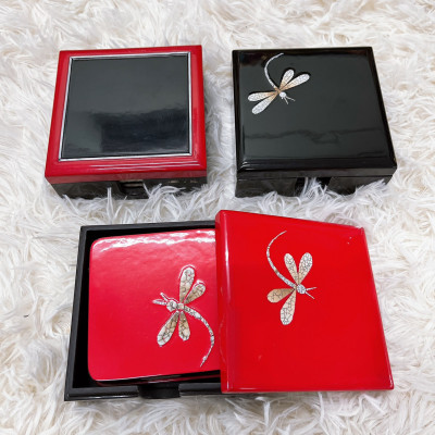 Lót ly sơn mài hàng cao cấp cẩn trứng, ốc đa dạng mẫu mã màu sắc