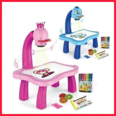 Bàn chiếu vẽ tranh - Bàn Học Vẽ Chiếu Hình Thông Minh Chiếu 24 Hình Kèm 12 Bút Cho Bé Học Tập