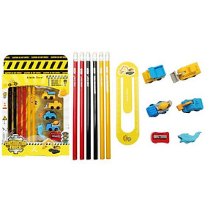 Bộ Dụng Cụ Học Tập Xe Công Trình Construction Truck - Little Tree GP8021-E (13 Chi Tiết)