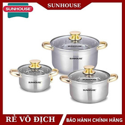 Bộ nồi inox 5 đáy SUNHOUSE SH781 hàng chính hãng