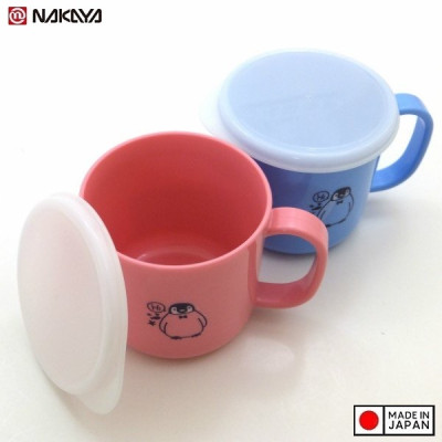Cốc nhựa nắp mềm dành cho bé Nakaya 200ml P/B (Xanh/ Hồng) - Hàng nội địa Nhật Bản nhập khẩu chính hãng