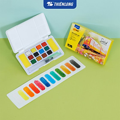 Màu nước nén 12/18/24 màu - Solid Water Color Thiên Long Colokit - Đạt tiêu chuẩn châu Âu