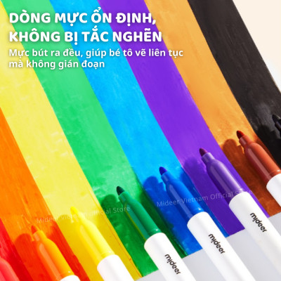 Bút lông viết bảng trắng nhiều màu Mideer Little Artyst Whiteboard Marker Bút dạ nước an toàn cho bé